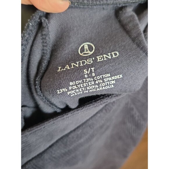 Lands' End Corduroy Straight Elastic Waist Pull Blue Pockets Small - Picture 4 of 5